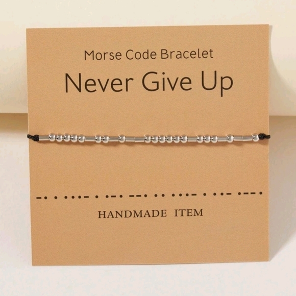 NEW! Morse Code Bracelet- Never Give Up - Picture 1 of 7